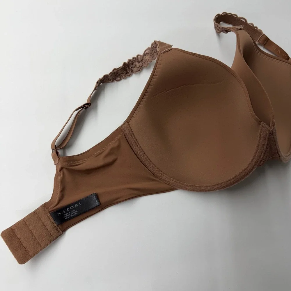 Natori Pure Luxe Contour Underwire T-Shirt Bra Size 34DDD Brown 732080